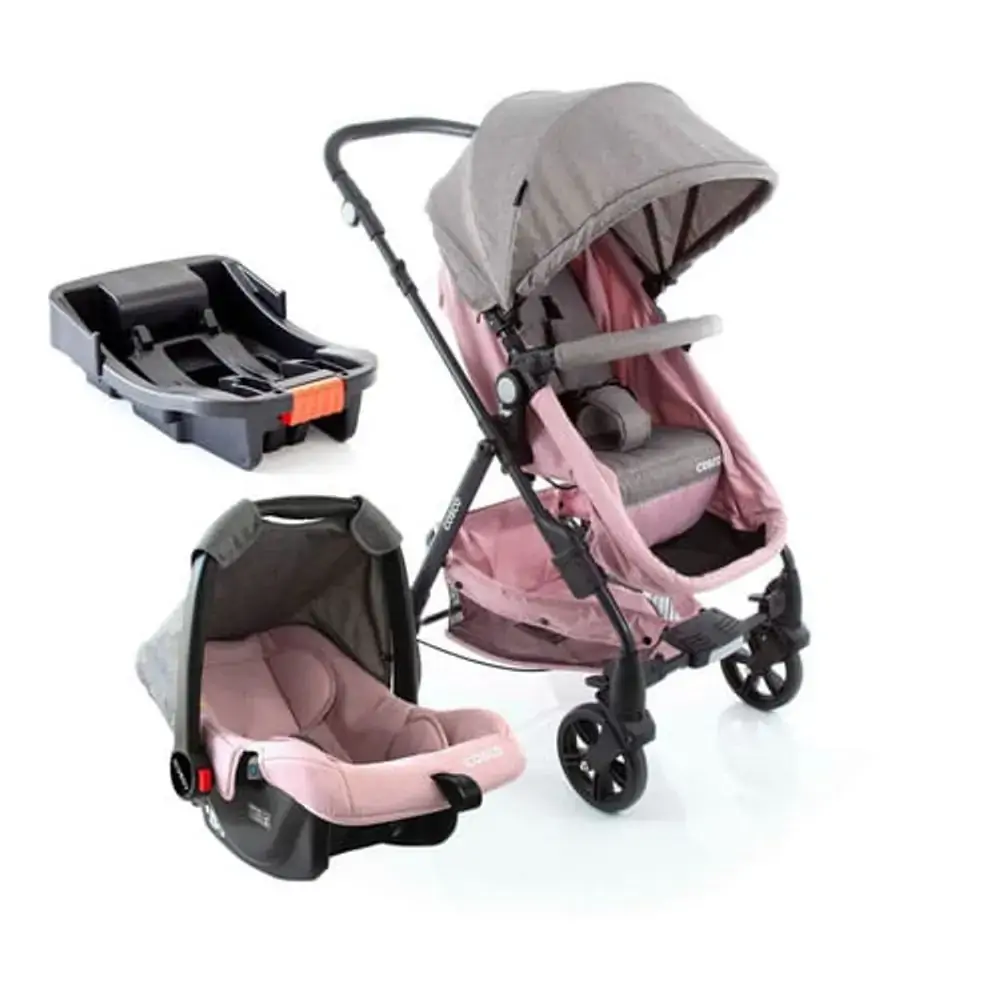 Travel System Poppy 3.0 Trio Cosco - Rosa Mescla