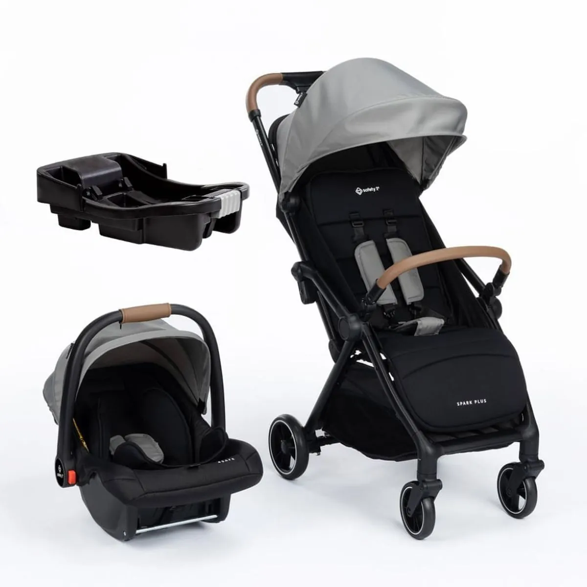 Carrinho com Bebê Conforto e Base Travel System Spark Plus Trio Isofix Grey Frost - Safety 1st