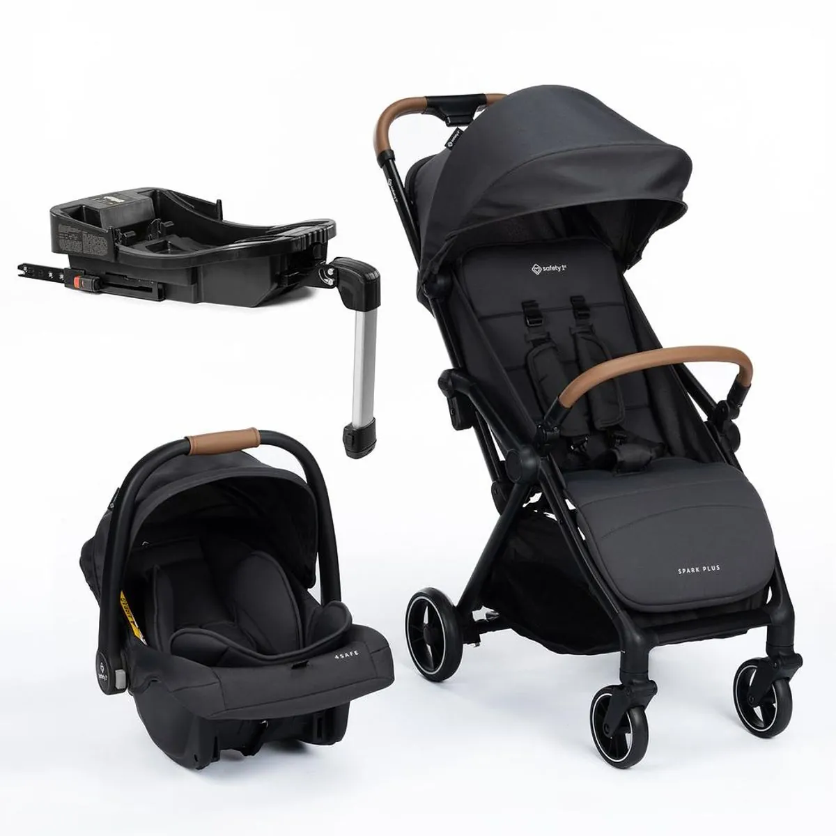 Carrinho com Bebê Conforto e Base Travel System Spark Plus Trio Isofix Black Graphite - Safety 1st