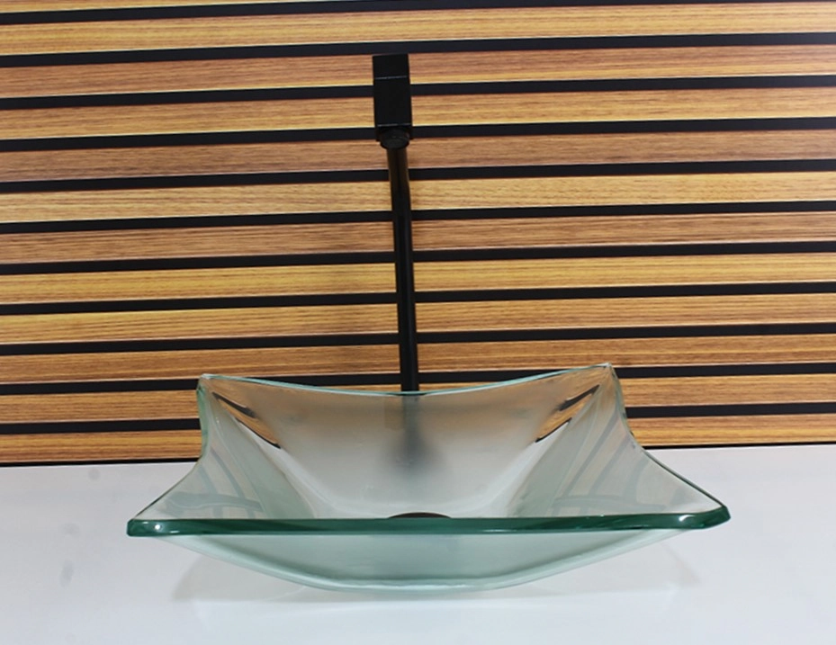 Cuba De Vidro Quadrada 31cm Incolor Fosca