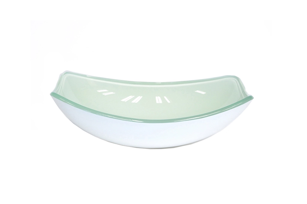 Cuba De Vidro Oval Chanfrada 51cm Branca