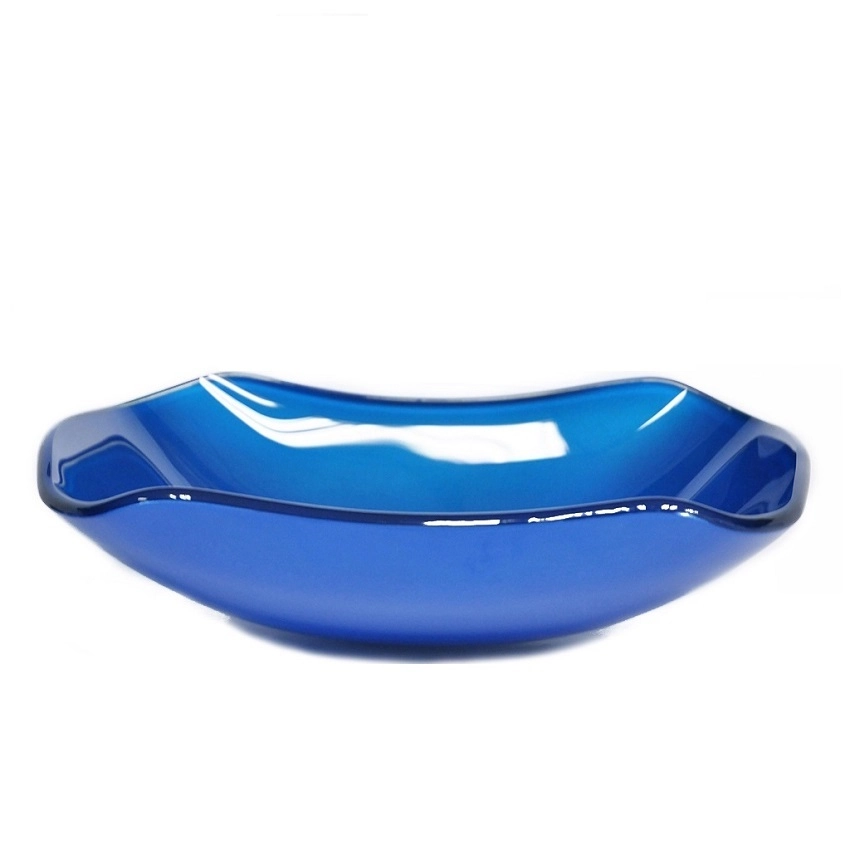 Cuba De Vidro Abaulada 51cm Azul Escuro