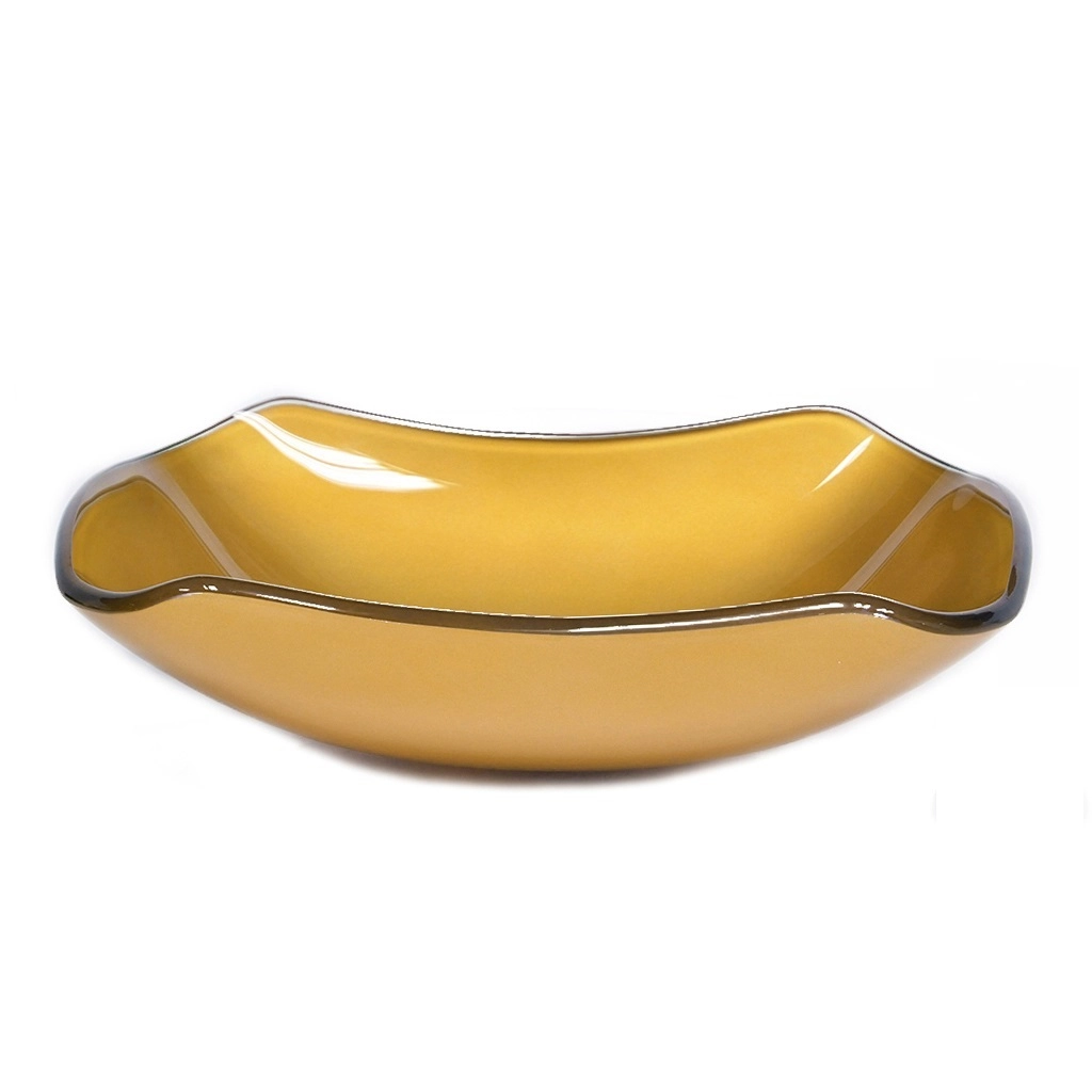 Cuba De Vidro Abaulada 51cm Dourado Real