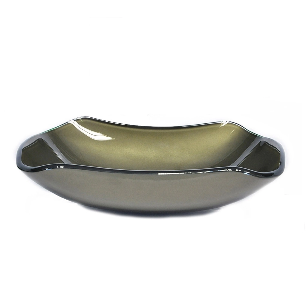 Cuba De Vidro Abaulada 51cm Ouro Envelhecido
