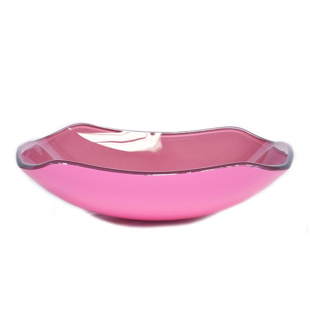 Cuba De Vidro Abaulada 51cm Rosa
