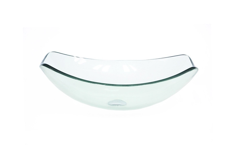 Cuba De Vidro Oval Chanfrada 46cm Jateado