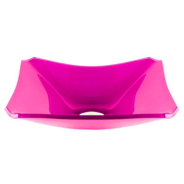 Cuba De Vidro Retangular Chanfrada 37cm Rosa