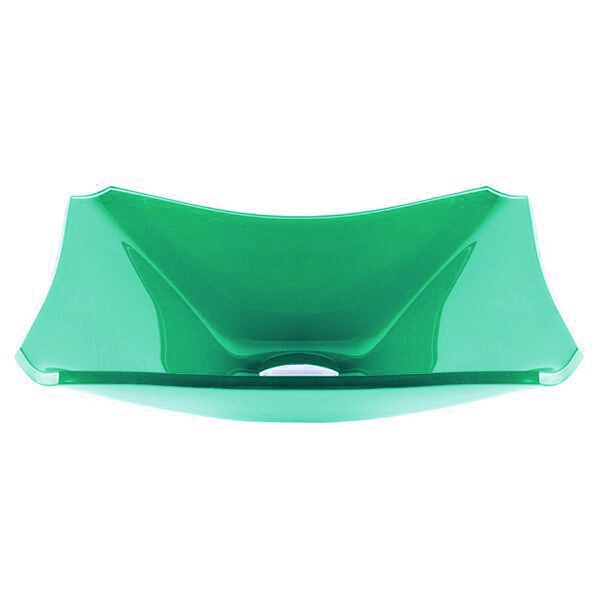 Cuba De Vidro Retangular Chanfrada 37cm Verde