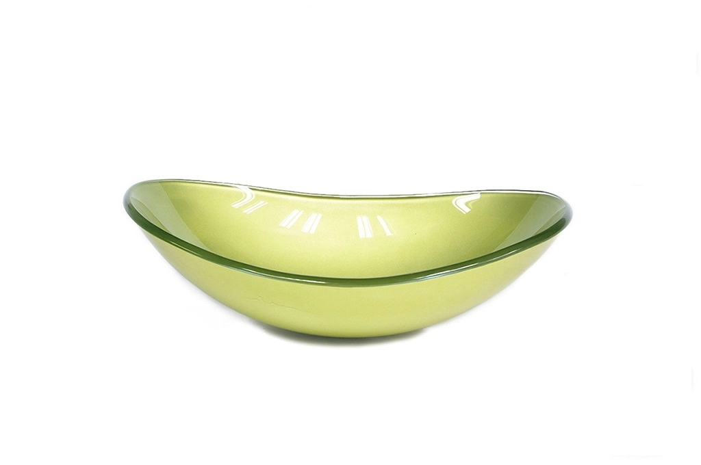 Cuba De Vidro Oval 47cm Verde Oliva
