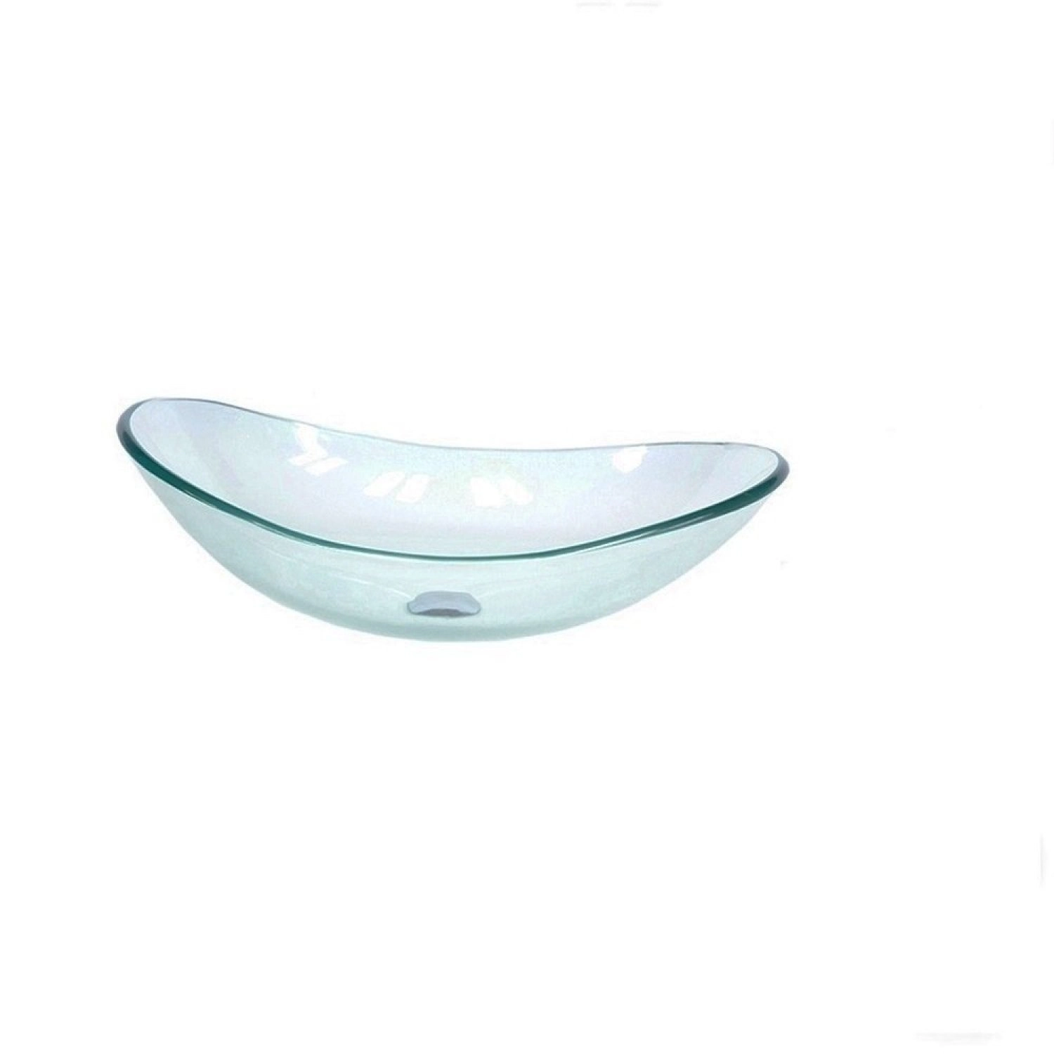 Cuba De Vidro Para Lavatório Oval 47cm Jateada
