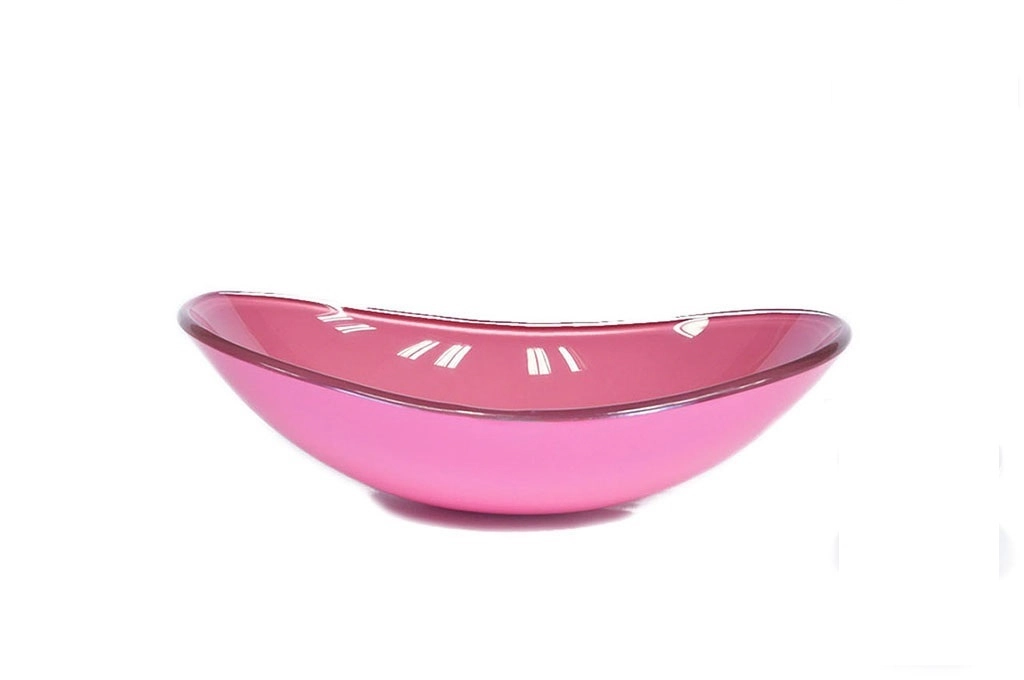 Cuba De Vidro Oval 47cm Rosa