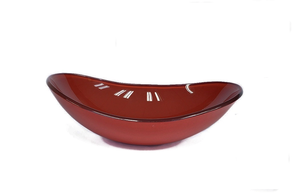Cuba De Vidro Oval 47cm Vermelho Cereja