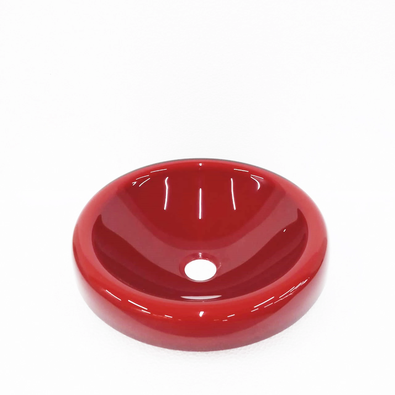Cuba De Vidro Chapeu 42cm Vermelho Cereja