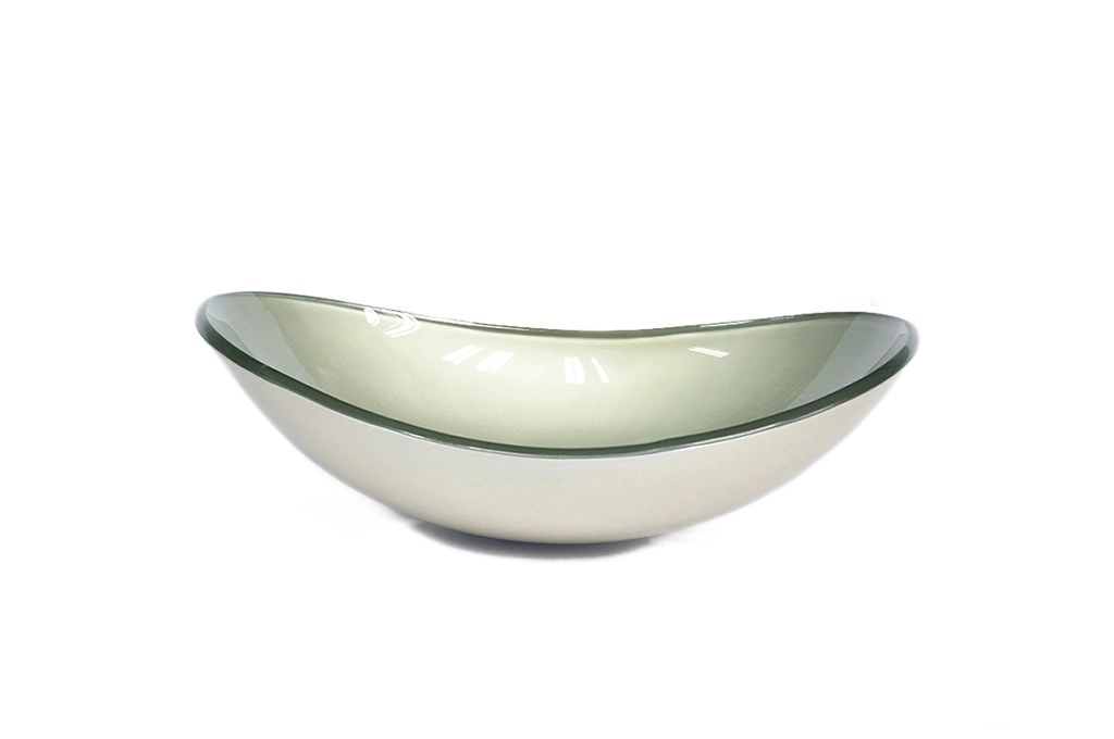 Cuba De Vidro Oval 55cm Champanhe