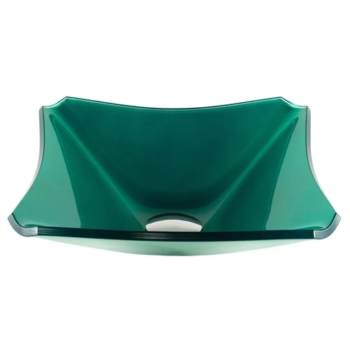 Cuba De Vidro Quadrada Chanfrada 30cm Verde