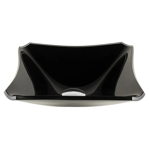 Cuba De Vidro Quadrada Chanfrada 30cm Preta