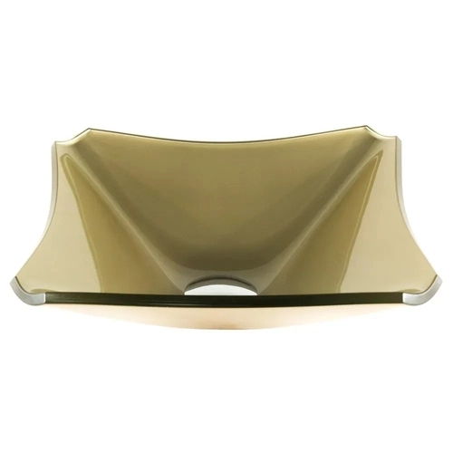 Cuba De Vidro Quadrada Chanfrada 30cm Champanhe