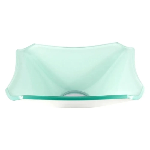 Cuba De Vidro Quadrada Chanfrada 30cm Branca
