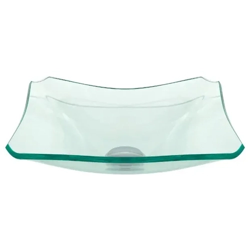 Cuba De Vidro Quadrada Chanfrada 30cm Jateada