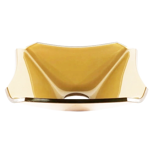 Cuba De Vidro Quadrada Chanfrada 34cm Dourado Real