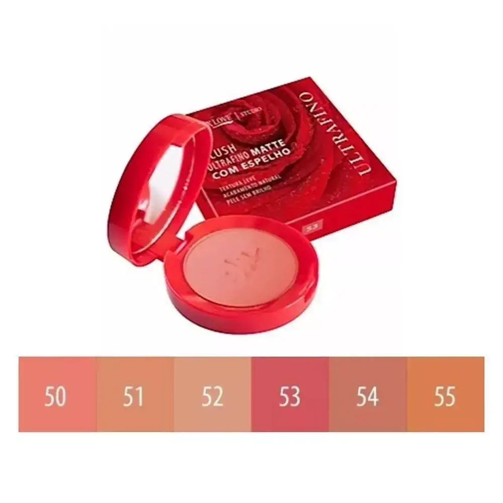 Blush Ultra-Fino Matte c/ Espelho Max Love Cor 52