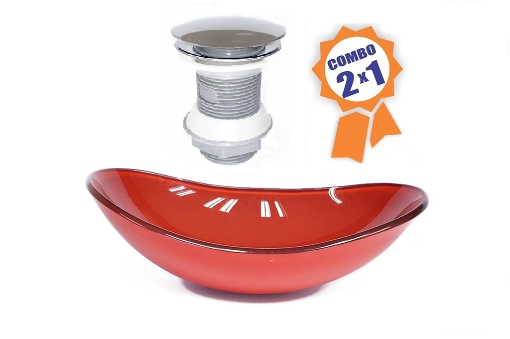 Cuba De Vidro Oval 47cm Vermelho Ferrari + Válvula Click