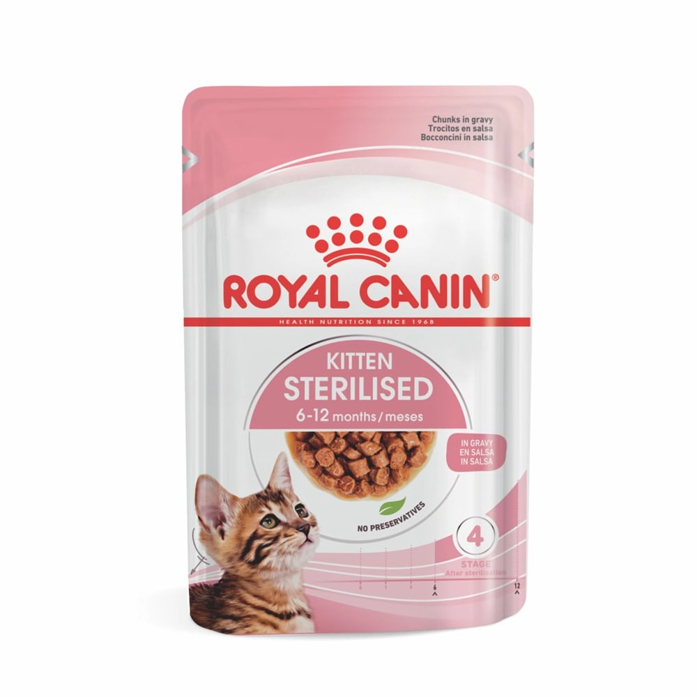 Ração úmida Kitten Sterilised Jelly Para Gatos De 6 A 12 Meses Royal Canin 85g