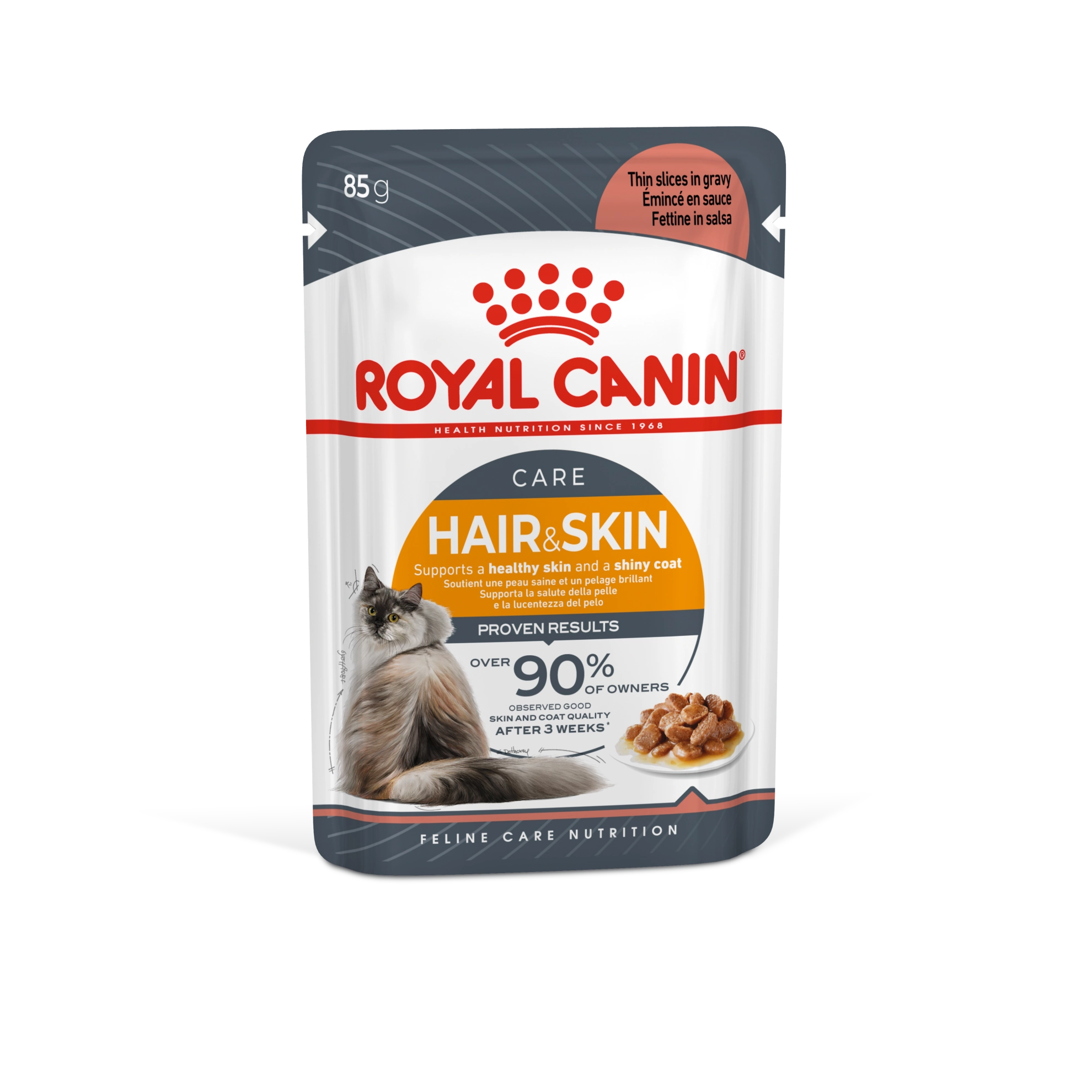Royal Canin Gatos Sache Hair Skin Pedaços 85g