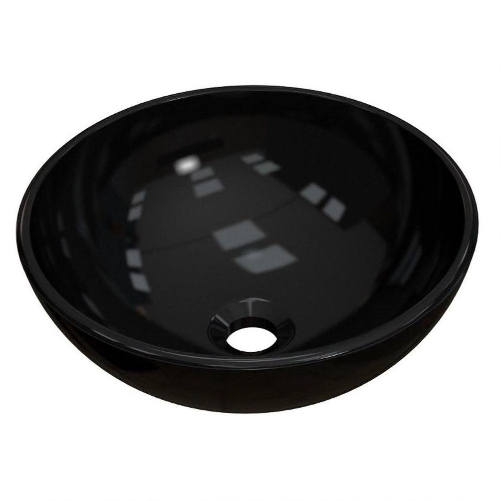 Cuba Pia De Apoio Para Banheiro Redonda Bowl 35 C08 Preto