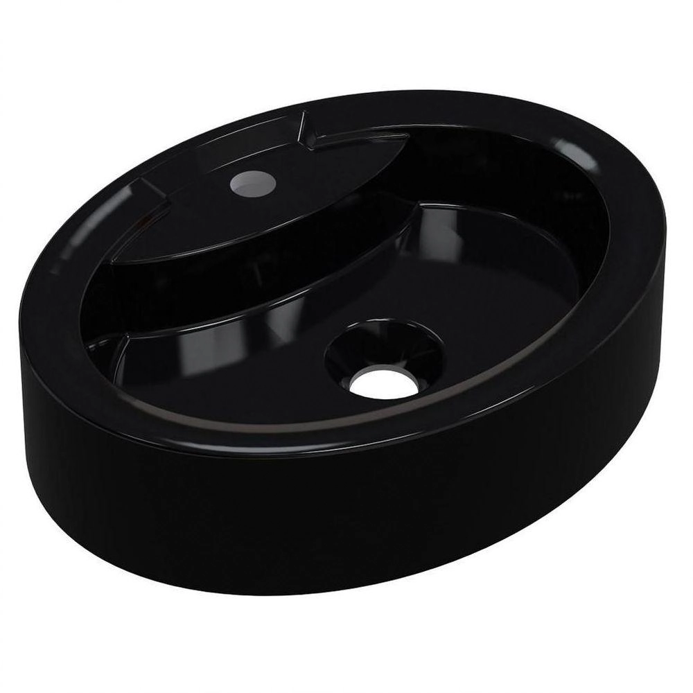 Cuba Pia De Apoio Para Banheiro Oval Ox 43 C08 Preto