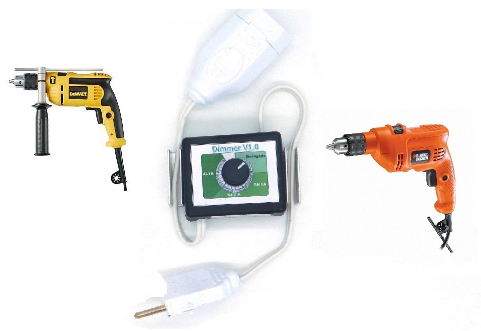 Regulador e controlador de velocidade para furadeira e parafusadeira 220V com até 1000W de potencia
