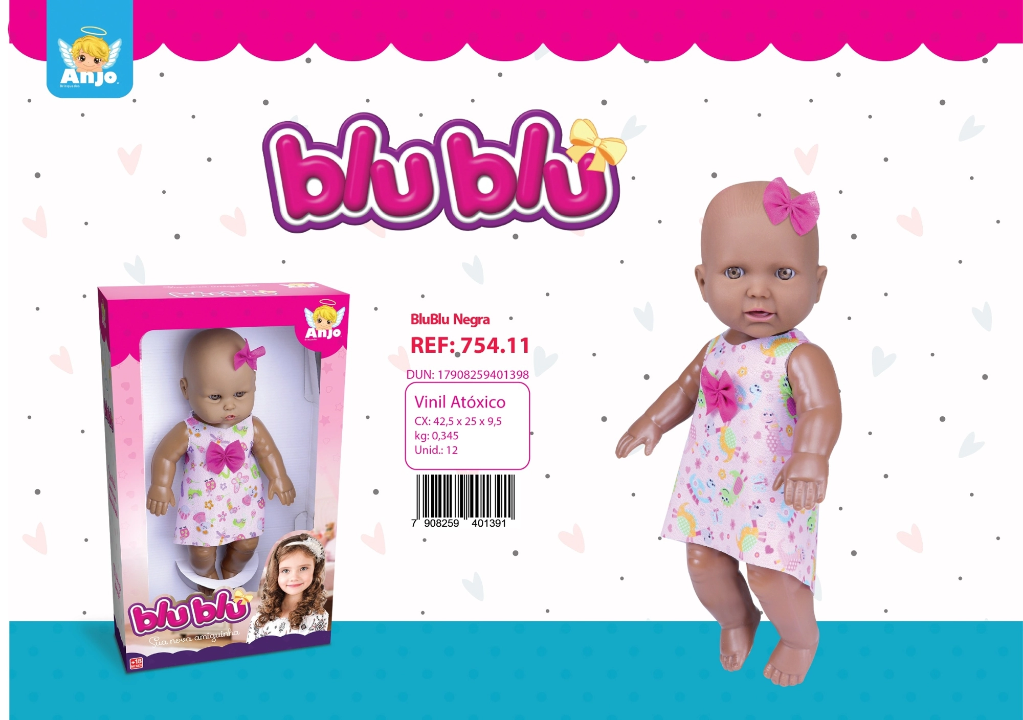 Boneca Negra Blublu 75411 Anjos