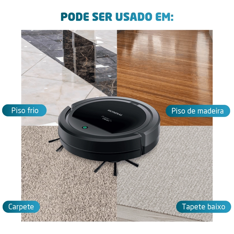 Aspirador De Pó Robô Pratic Clean Mondial Bivolt Rb 11, Cinza/preto