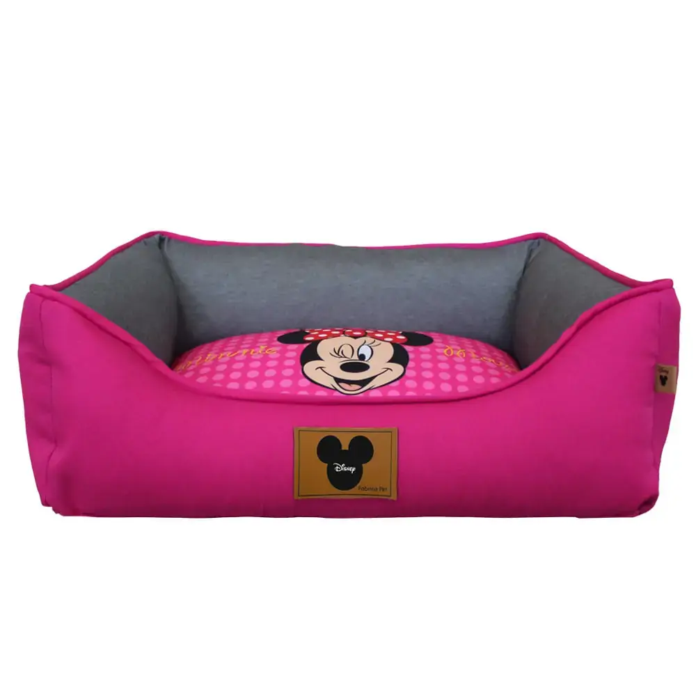 Cama Quadrada Poá Pink Disney Minnie P