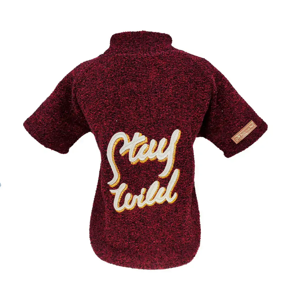 Blusa Fabrica Pet Tweed Com Manga Vinho Tamanho 2