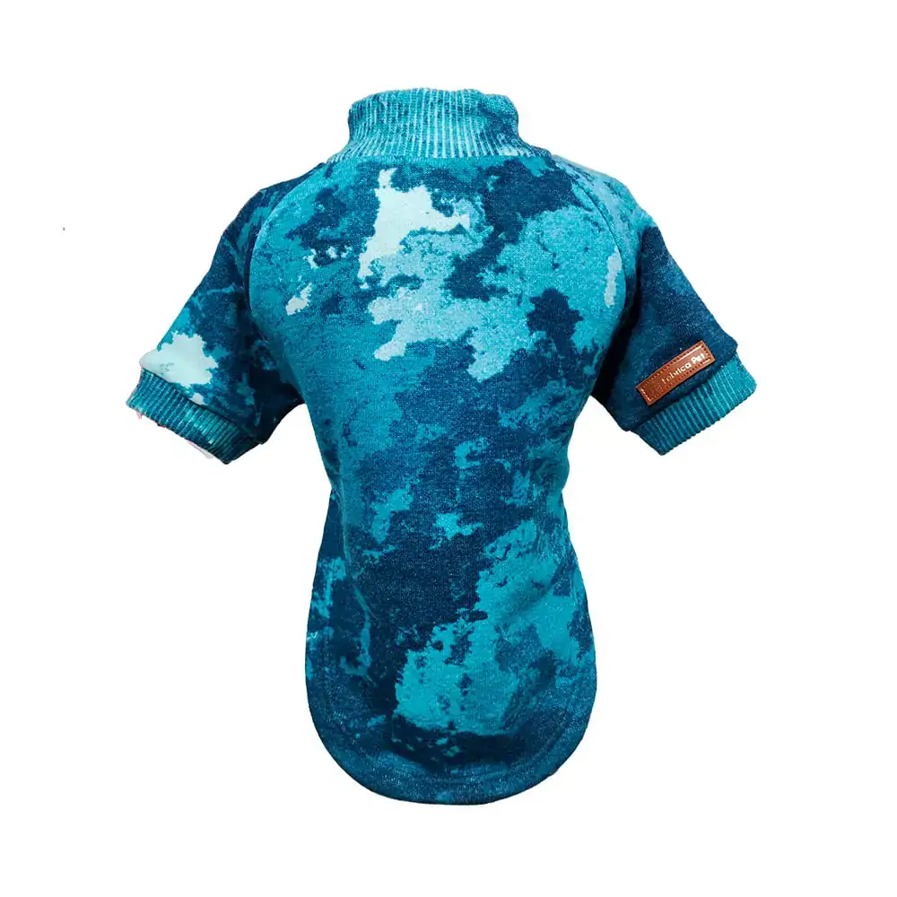 Blusa Fabrica Pet Moletom Tie Die Azul Tamanho 0
