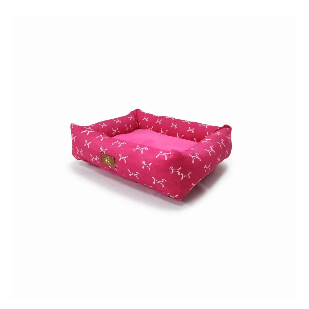 Cama Retangular Estampada Rosa Md Fp