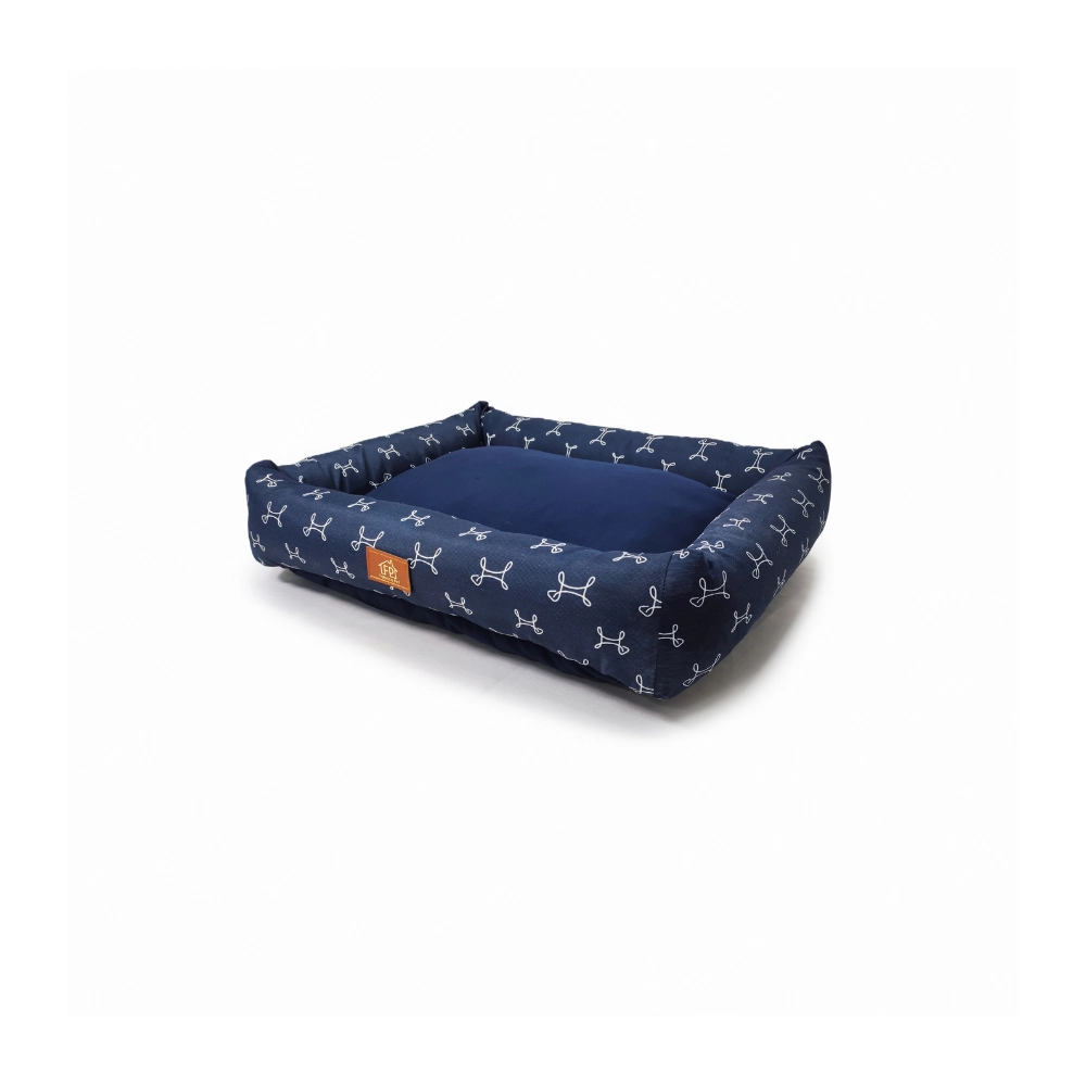 Cama Retangular Estampada Azul Pq Fp