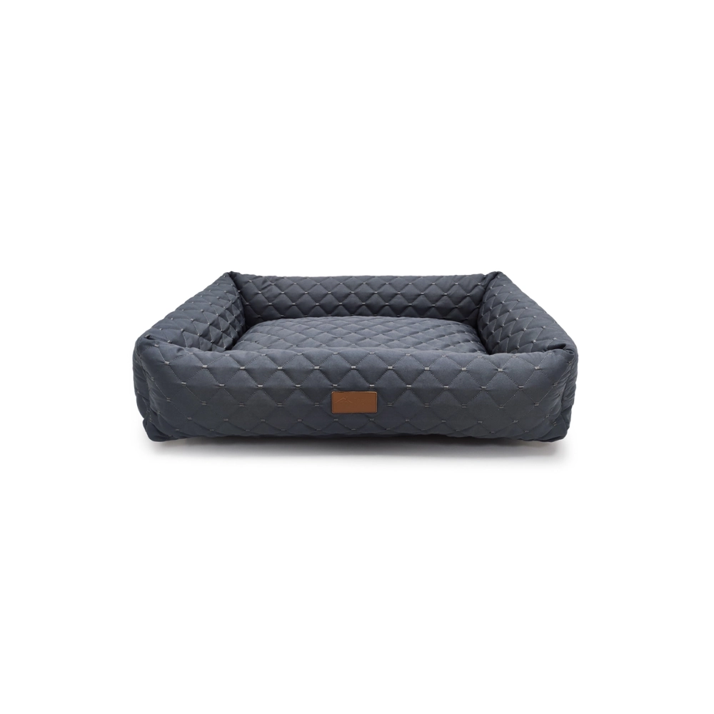 Cama Retangular Fábrica Pet Matelassê Cinza Tam.m