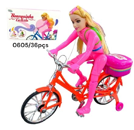 Boneca Barbie Bicicleta Musical C/luz Articulada Ref.ms:0605