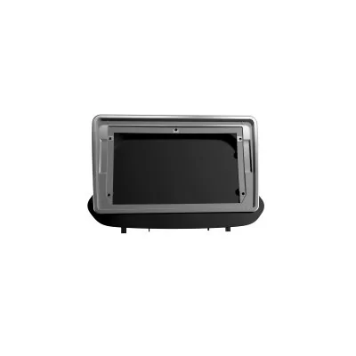 Moldura de Som 2 Din 9 Pol. Preto Fosco com Friso Prata - FIAMON SOUND 4252