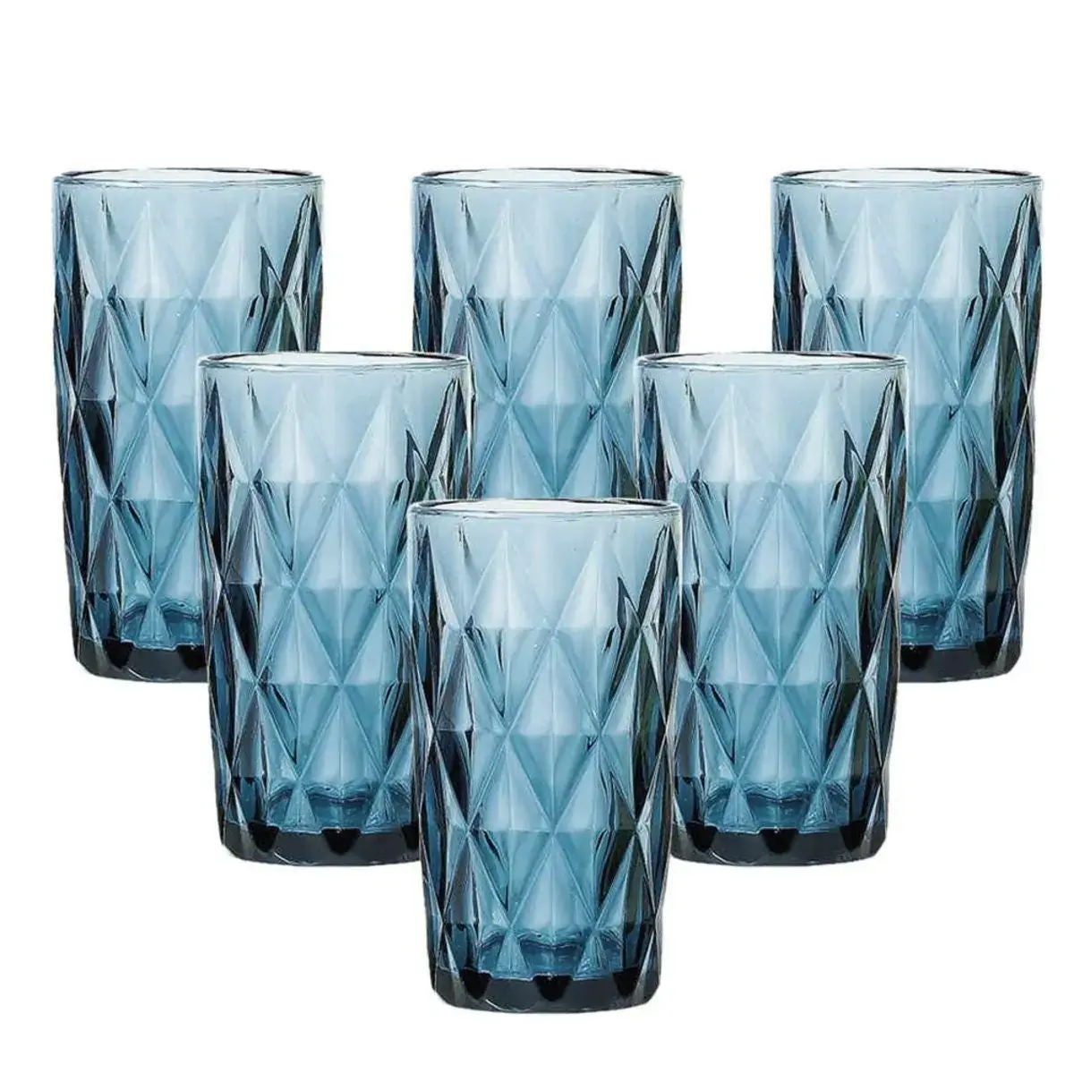 Jogo Casambiente C/6 Copos Diamond Azul 360ml