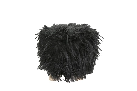 Banquinhos Felpudo Pe 28x28 Cm Preto