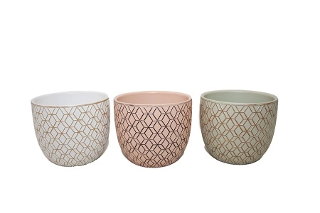 Cachepot Casambiente Geometrico 14 X 14 X 12 Cm