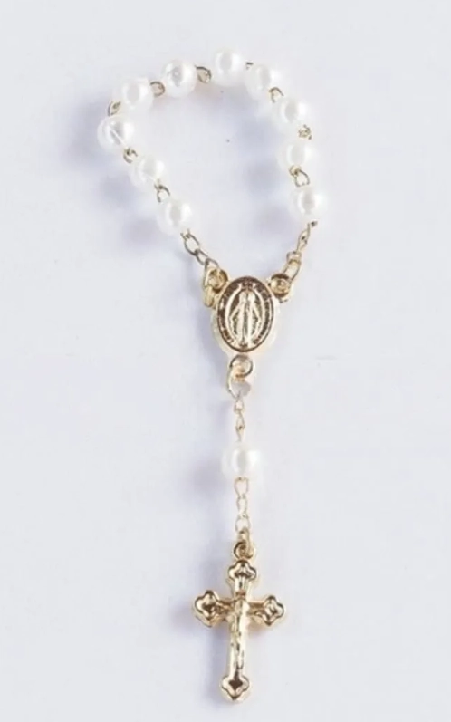 Mini Terco Perola Branco C/dourado C/10u