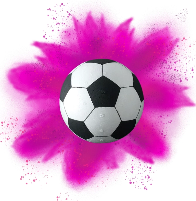 Bola Futebol Cha Revelacao Rosa 14cm Br Festas