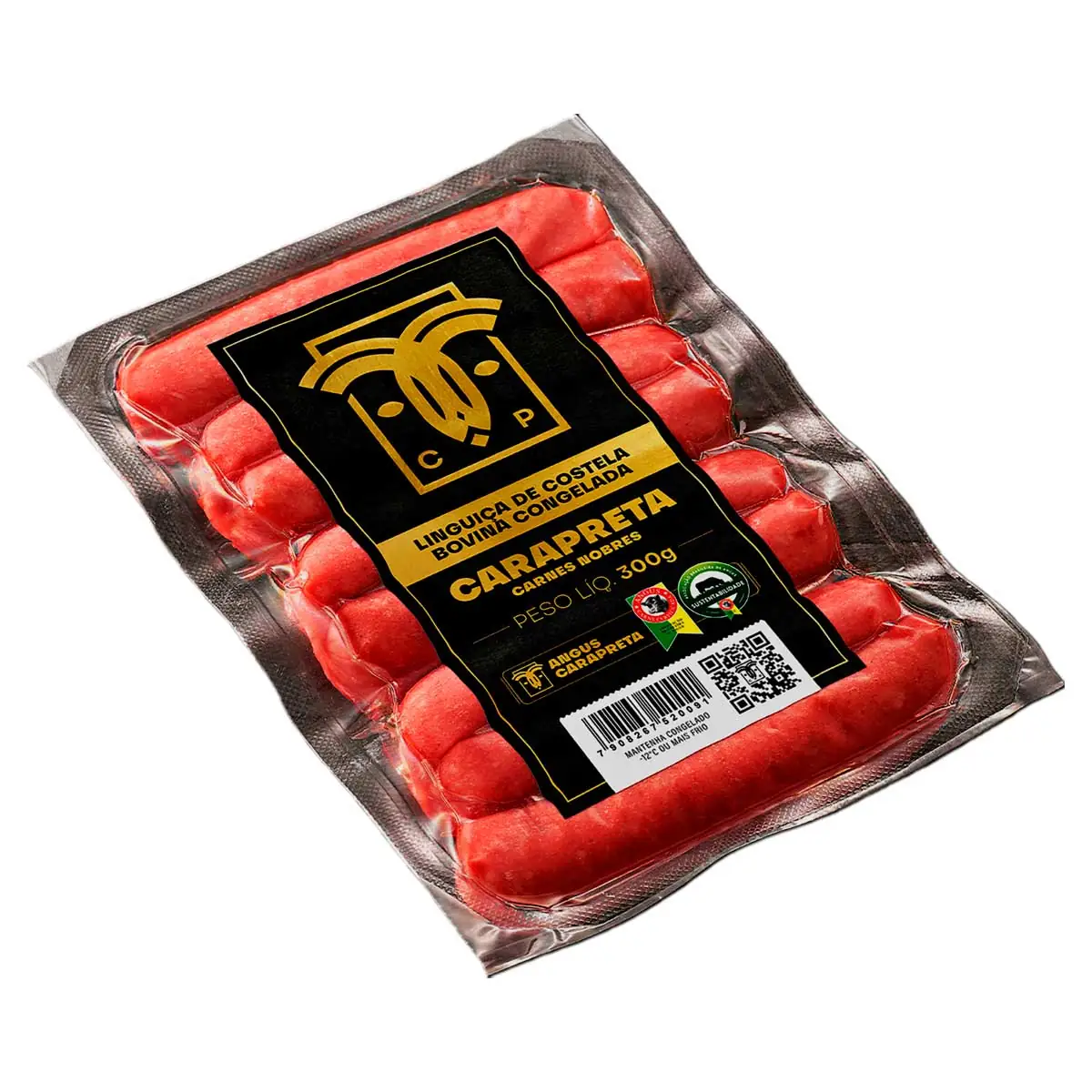 Lingüiça Bovina CaraPreta Costela Congelada 300 g