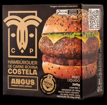 Hamburguer Carapreta 360g Costela Angus