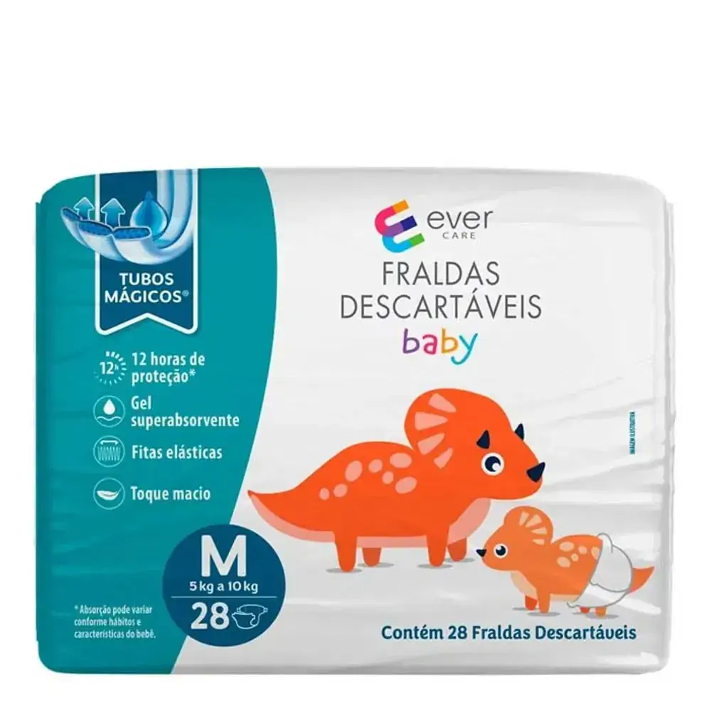 Fralda Descartável Ever Care Baby M 28 Unidades
