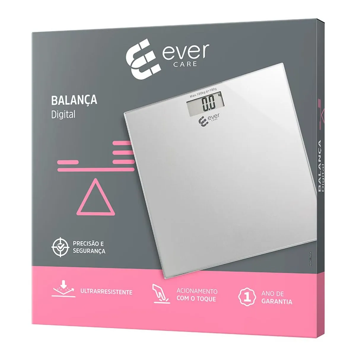 Balança Ever Care Digital Bioimpedância Prata